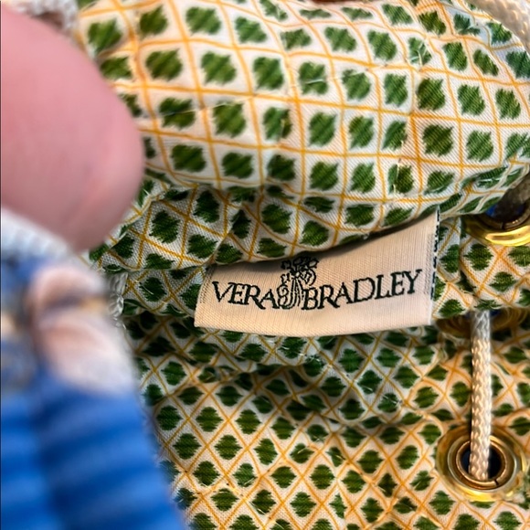 Vintage retired print Vera Bradley Bees Floral Blue Tote Bag - Picture 4 of 8